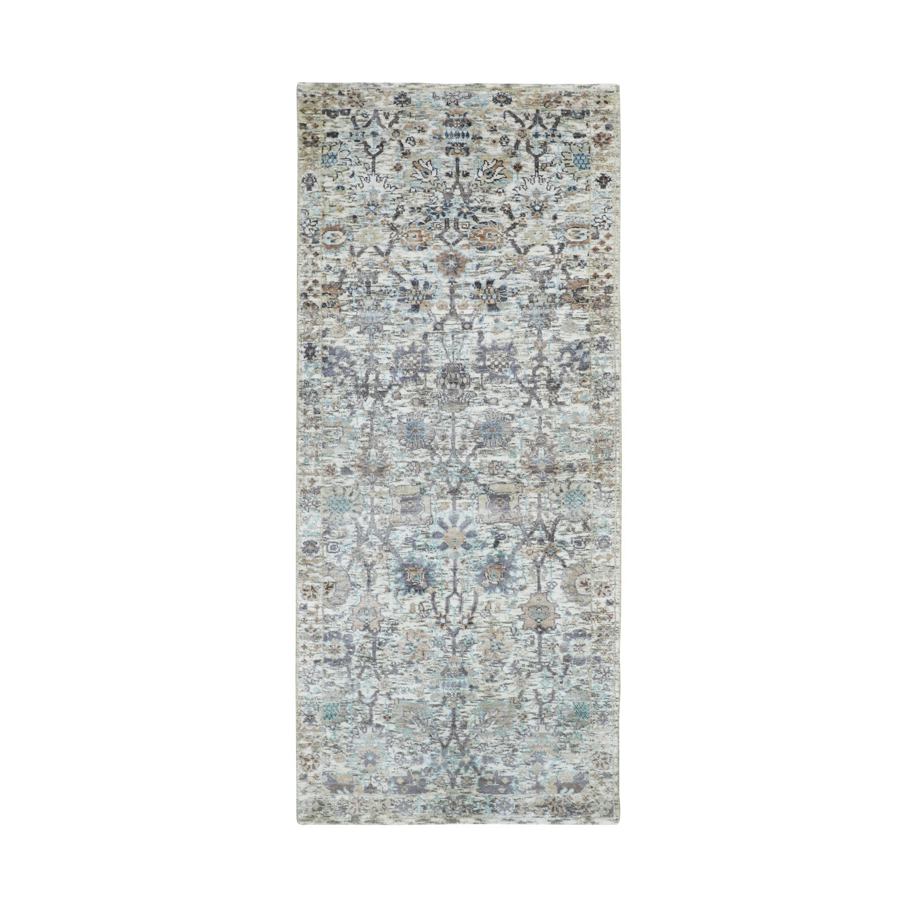 Transitional Silk Hand-Knotted Area Rug 2'6